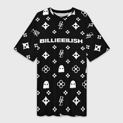 Женская длинная футболка Billie Eilish: Black Pattern