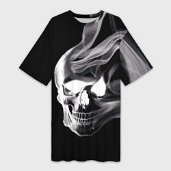 Женская длинная футболка Wind - smoky skull