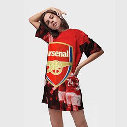 Футболка женская длинная Arsenal, цвет: 3D-принт — фото 2