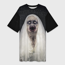 Женская длинная футболка Страшный призрак