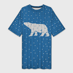 Женская длинная футболка Свитер с медведем