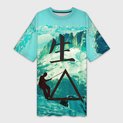 Женская длинная футболка Горы