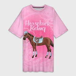 Женская длинная футболка Horseback Rading