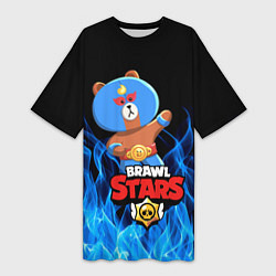 Футболка женская длинная BRAWL STARS EL BROWN, цвет: 3D-принт