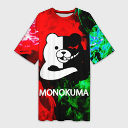 Футболка женская длинная MONOKUMA, цвет: 3D-принт