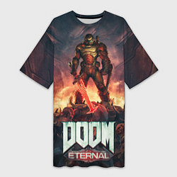 Женская длинная футболка DOOM ETERNAL