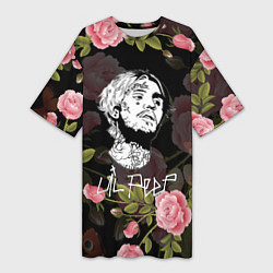 Футболка женская длинная LIL PEEP ROSES, цвет: 3D-принт