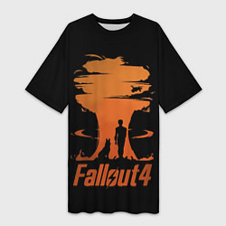 Футболка женская длинная Fallout 4, цвет: 3D-принт