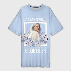 Футболка женская длинная Billie Eilish, цвет: 3D-принт