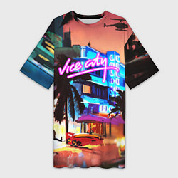 Женская длинная футболка GTA: VICE CITY