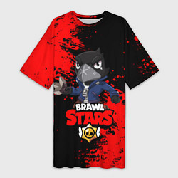 Футболка женская длинная Brawl Stars Crow, цвет: 3D-принт