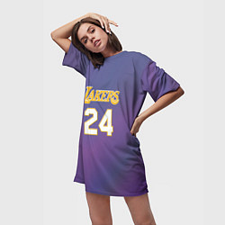 Футболка женская длинная Los Angeles Lakers Kobe Brya, цвет: 3D-принт — фото 2