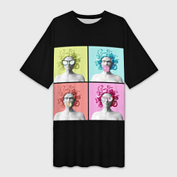Женская длинная футболка Медуза Горгона Pop Art