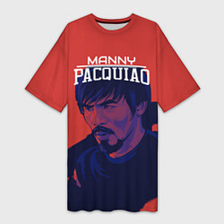 Футболка женская длинная Manny Pacquiao, цвет: 3D-принт