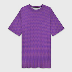 Футболка женская длинная Фиолетовая волна, цвет: 3D-принт