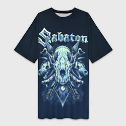 Женская длинная футболка Skull Sabaton