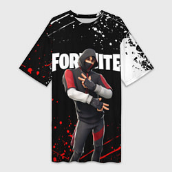 Футболка женская длинная FORTNITE IKONIK, цвет: 3D-принт