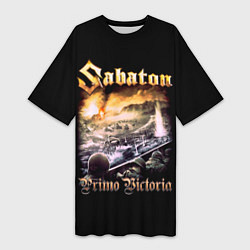 Футболка женская длинная SABATON, цвет: 3D-принт