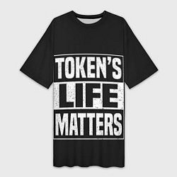 Футболка женская длинная TOKENS LIFE MATTERS, цвет: 3D-принт