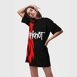 Футболка женская длинная Slipknot 7, цвет: 3D-принт — фото 2