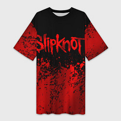 Футболка женская длинная Slipknot 9, цвет: 3D-принт