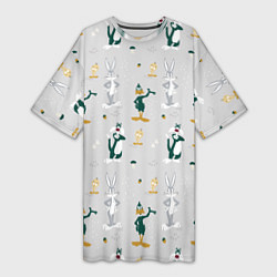 Женская длинная футболка Looney Tunes pattern