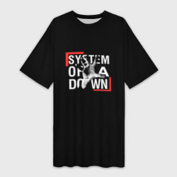 Футболка женская длинная System of a Down, цвет: 3D-принт