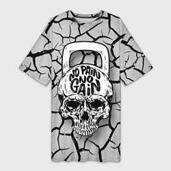Женская длинная футболка No pain no gain