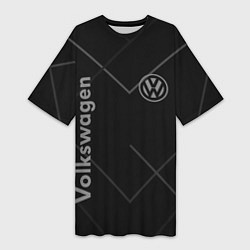 Футболка женская длинная VOLKSWAGEN, цвет: 3D-принт