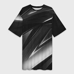 Женская длинная футболка GEOMETRY STRIPES BLACK & WHITE