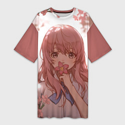 Женская длинная футболка Koe no Katachi