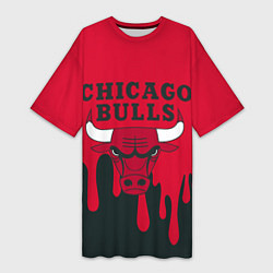 Футболка женская длинная Chicago Bulls, цвет: 3D-принт