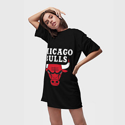 Футболка женская длинная CHICAGO BULLS, цвет: 3D-принт — фото 2