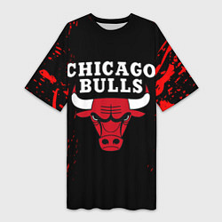 Футболка женская длинная CHICAGO BULLS, цвет: 3D-принт