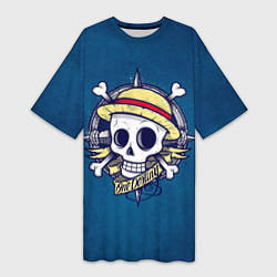 Женская длинная футболка Straw hat pirates