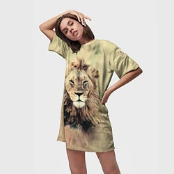 Футболка женская длинная Lion King, цвет: 3D-принт — фото 2