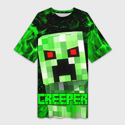 Женская длинная футболка MINECRAFT CREEPER