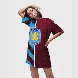 Футболка женская длинная Астон Вилла, цвет: 3D-принт — фото 2