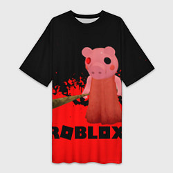 Женская длинная футболка Roblox Piggy