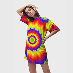 Футболка женская длинная Tie-Dye, цвет: 3D-принт — фото 2