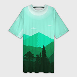 Женская длинная футболка Горы пейзаж дикая природа