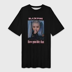 Женская длинная футболка BLACKPINK - Rose