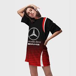 Футболка женская длинная Mercedes-Benz, цвет: 3D-принт — фото 2