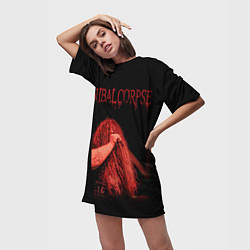 Футболка женская длинная Cannibal Corpse 6, цвет: 3D-принт — фото 2