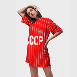Футболка женская длинная Форма сборной СССР, цвет: 3D-принт — фото 2