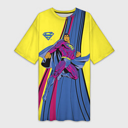 Футболка женская длинная Superman, цвет: 3D-принт