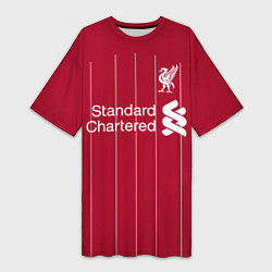 Футболка женская длинная Liverpool FC, цвет: 3D-принт