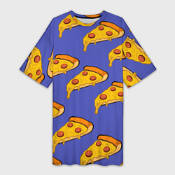Женская длинная футболка Кусочки пиццы
