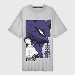 Женская длинная футболка Синдзи Икари