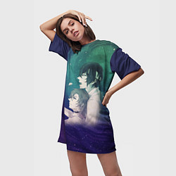 Футболка женская длинная Дазай и Чуя, цвет: 3D-принт — фото 2